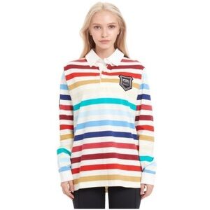 PSK Collective Rugby Equality Patch Collared Rainbow Top